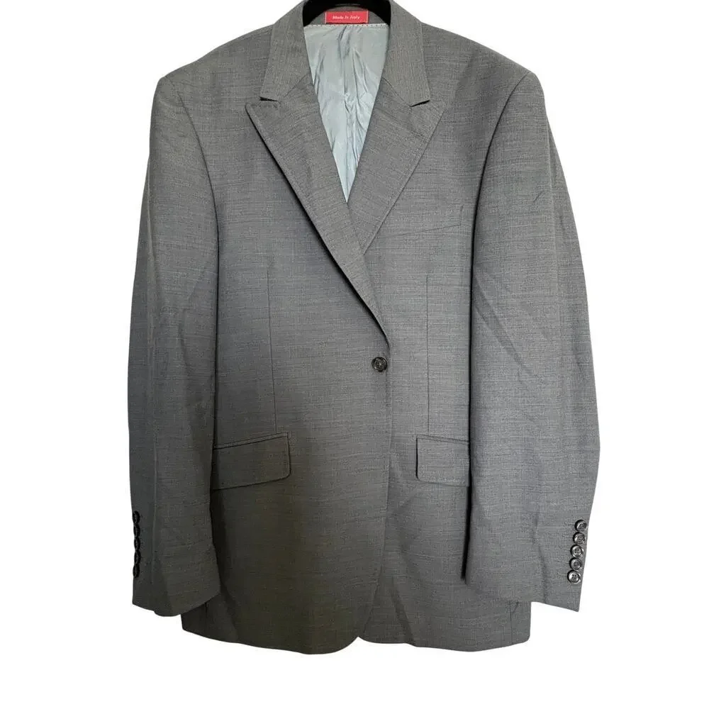 Tiglio Rosso Super 150 Wool Gray Blazer Sport Coat Italy42R OldMoney Minimalist